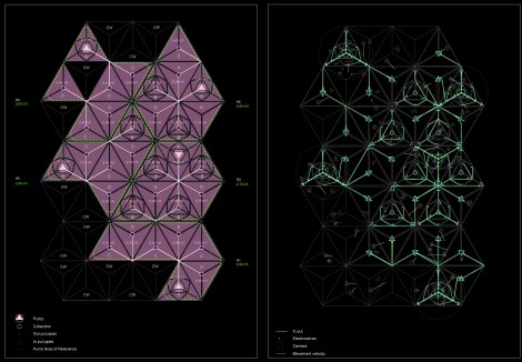 Piante del sistema di circolazione e di interazione. Image courtesy @ecoLogicStudio