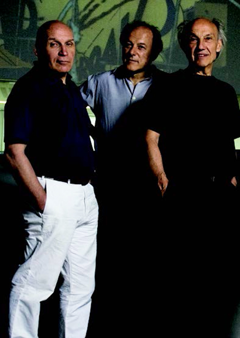 I tre Fondatori di Studio Azzurro; Da sinistra: Leonardo Sangiorgi, Paolo Rosa e Fabio Cirifino. Foto di Elisabetta Catalano © Studio Azzurro